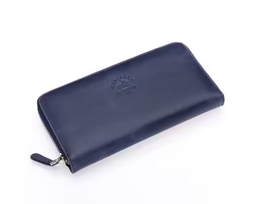 Westpolo Axel Unisex Genuine Tumbled Leather Wallet with Large Card Holder Phone Compartment (418C)