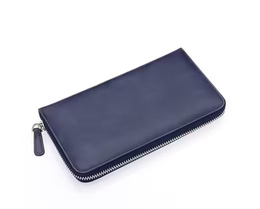 Westpolo Axel Unisex Genuine Tumbled Leather Wallet with Large Card Holder Phone Compartment (418C)