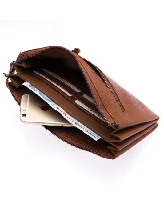 Westpolo Egel Unisex Genuine Leather Hand Portfolio with Phone Compartment (7070)