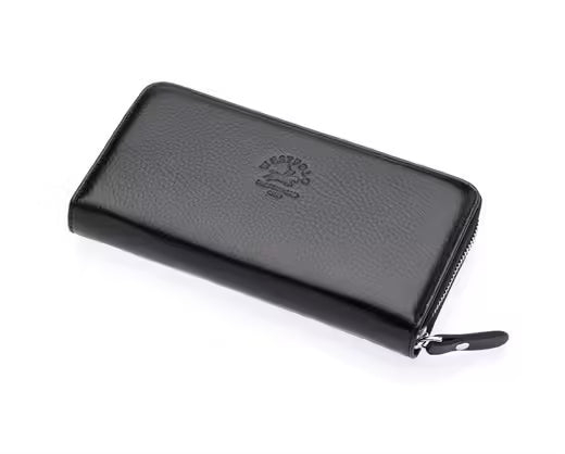 Portefeuille zippé en cuir véritable pour femme Westpolo Fiora (472) 