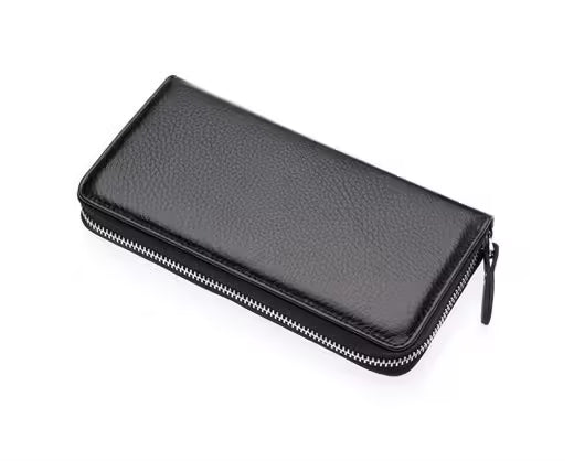 Portefeuille zippé en cuir véritable pour femme Westpolo Fiora (472) 