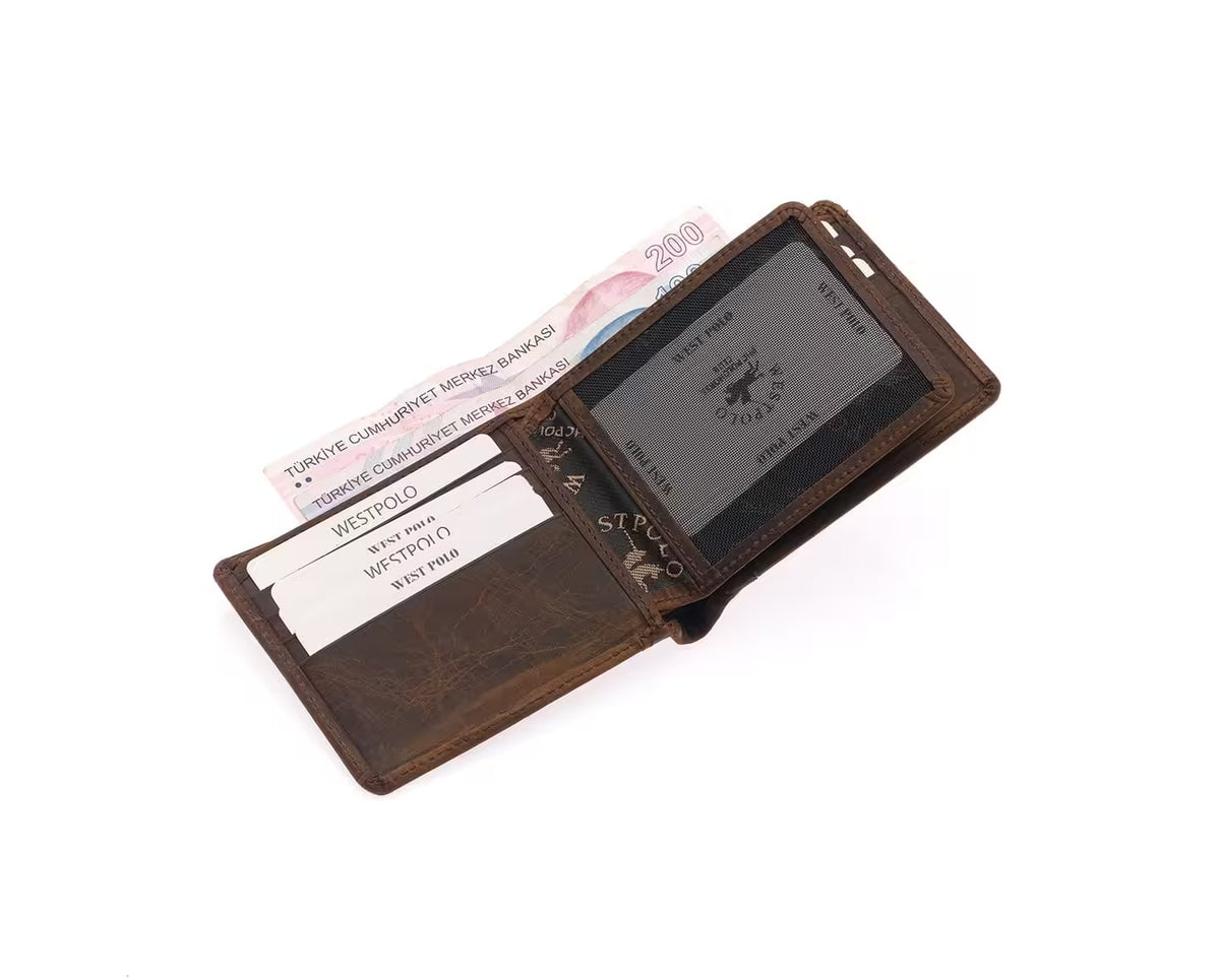 Westpolo Crazy Leather Wallet With Card Slots (536C)