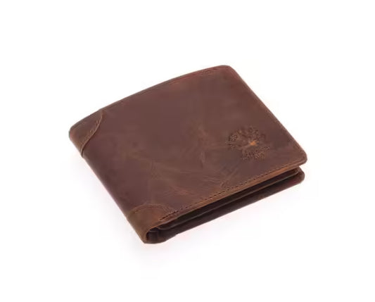 Westpolo Genuine Crazy Leather Unisex Leather Wallet With Abundant Credit Card Compartment (536C)