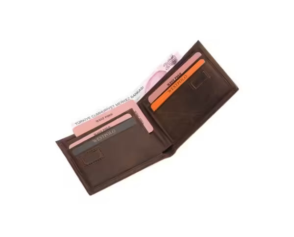 Westpolo Genuine Crazy Leather Unisex Cardholder Wallet (2710C)