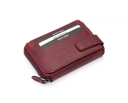 Westpolo Genuine Crazy Tumbled Leather Vintage Card Holder Wallet (1795C)