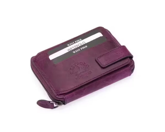 Westpolo Genuine Crazy Tumbled Leather Vintage Card Holder Wallet (1795C)