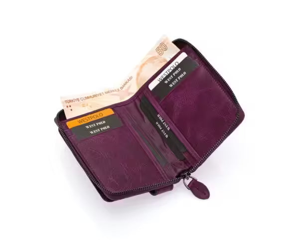 Westpolo Genuine Crazy Tumbled Leather Vintage Card Holder Wallet (1795C)