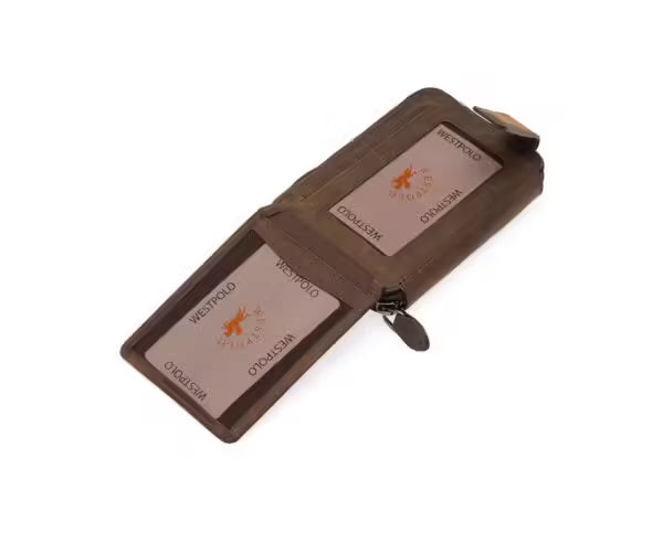 Westpolo Genuine Crazy Tumbled Leather Vintage Card Holder Wallet (1795C)