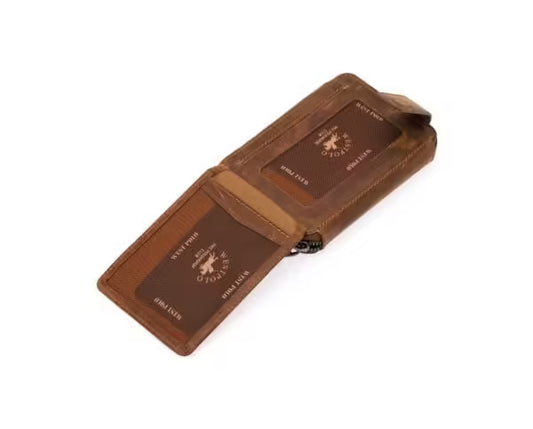 Westpolo Genuine Crazy Tumbled Leather Vintage Card Holder Wallet (1795C)