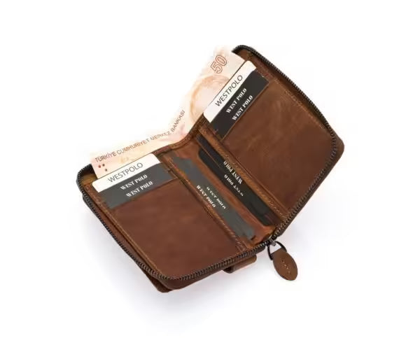 Westpolo Genuine Crazy Tumbled Leather Vintage Card Holder Wallet (1795C)