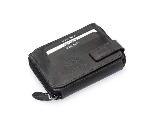 Westpolo Genuine Crazy Tumbled Leather Vintage Card Holder Wallet (1795C)