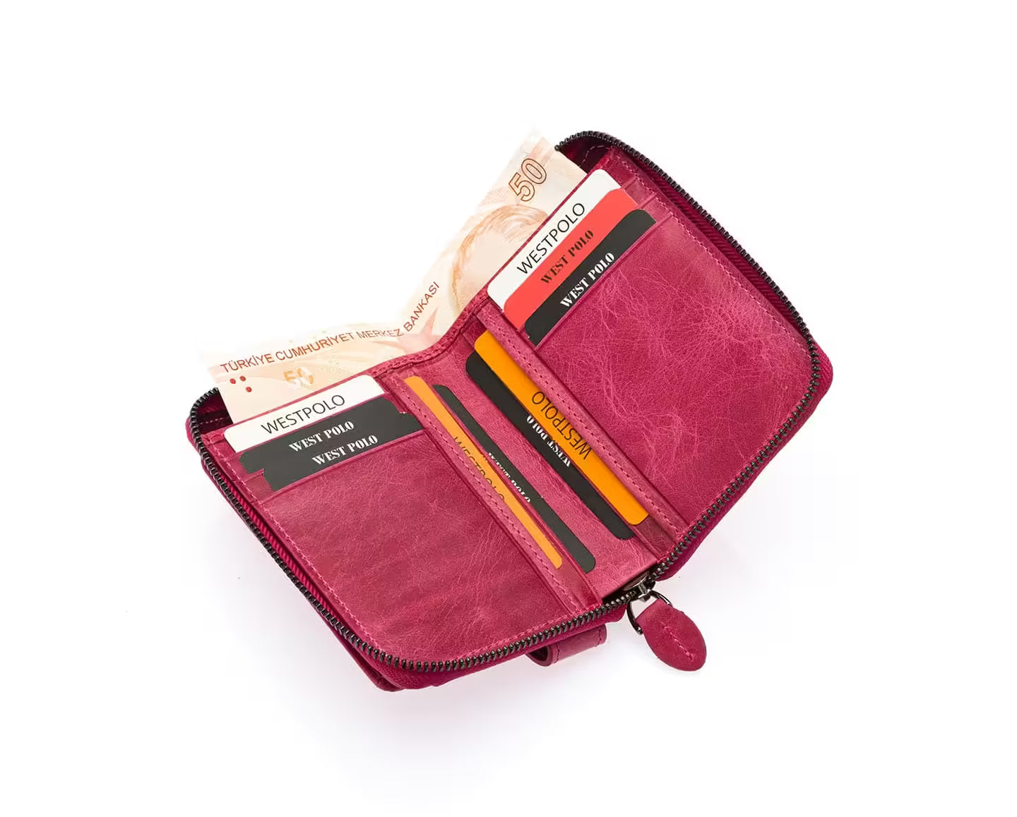 Westpolo Genuine Crazy Tumbled Leather Vintage Card Holder Wallet (1795C)