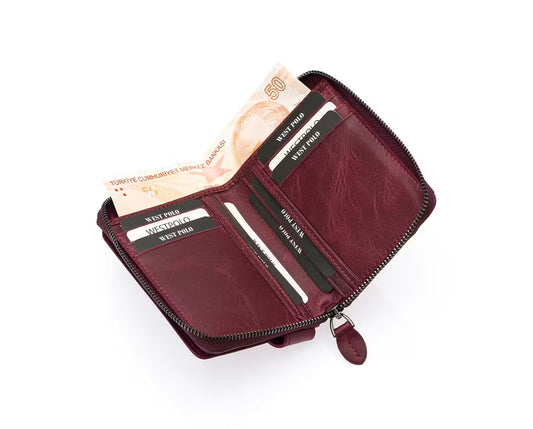 Westpolo Genuine Crazy Tumbled Leather Vintage Card Holder Wallet (1795C)