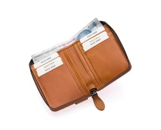 Westpolo Genuine Crazy Tumbled Leather Vintage Card Holder Wallet (1795C)