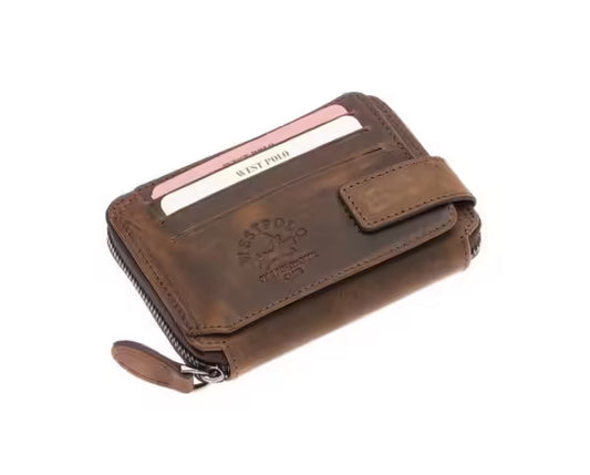 Westpolo Genuine Crazy Tumbled Leather Vintage Card Holder Wallet (1795C)