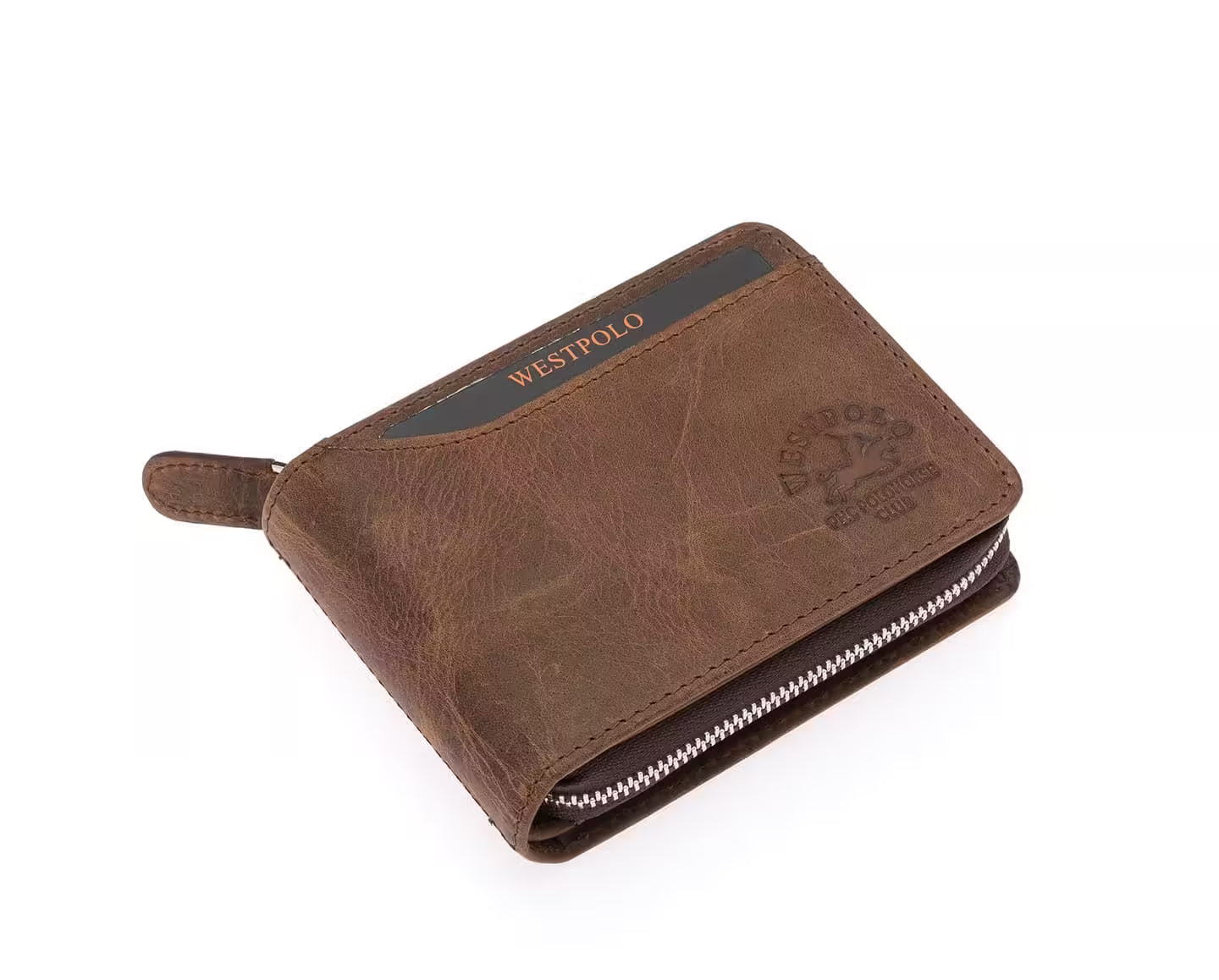 Westpolo Genuine Crazy Tumbled Leather Vintage Card Holder Wallet (545C)