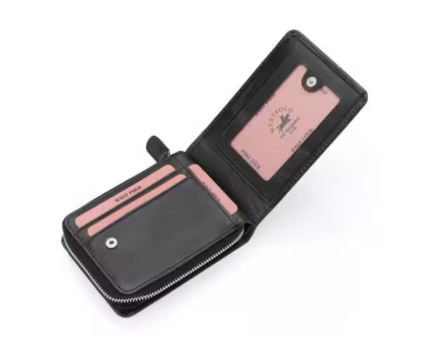 Westpolo Genuine Crazy Tumbled Leather Vintage Card Holder Wallet (545C)