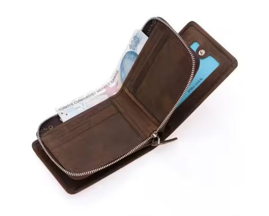 Westpolo Genuine Crazy Tumbled Leather Vintage Card Holder Wallet (545C)