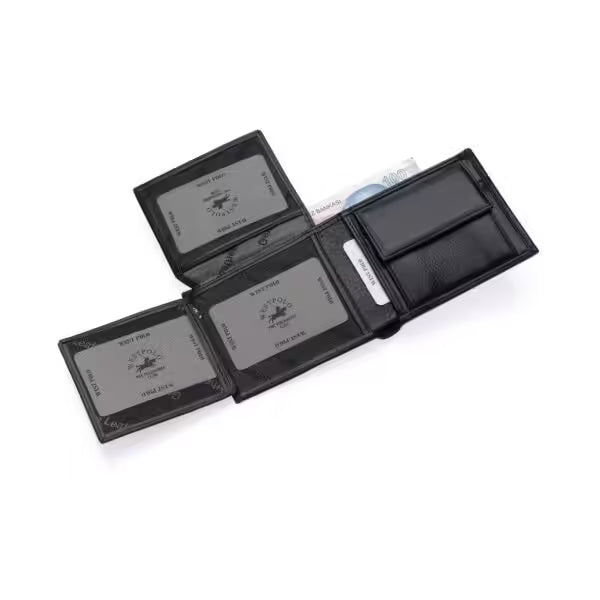 Portefeuille classique Westpolo en cuir véritable pour homme (36)