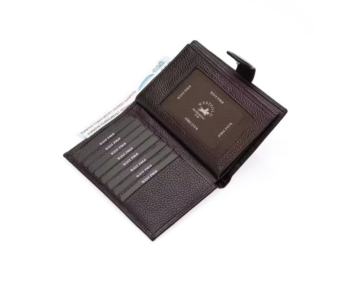 Portefeuille unisexe en cuir véritable Westpolo (421)