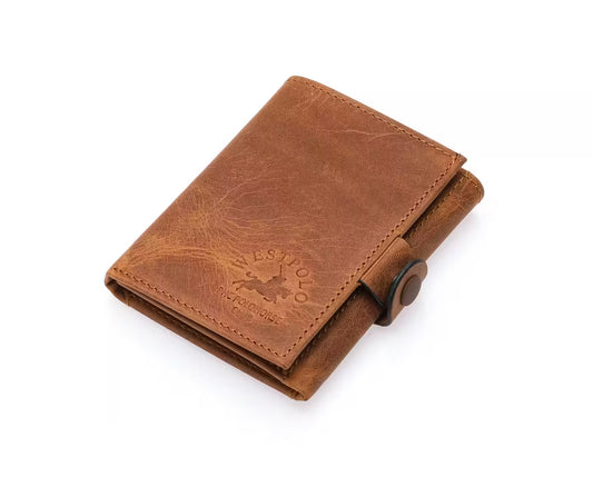 Westpolo Genuine Tumbled Leather Wallet Card Holder (1018C)