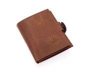 Portefeuille unisexe Westpolo en cuir véritable grainé, porte-cartes et portefeuille zippé (1019)