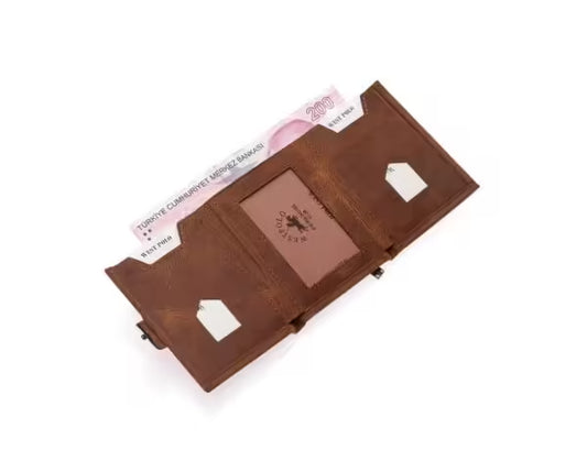 Westpolo Genuine Tumbled Leather Unisex Wallet Card Holder, Zippered Wallet (1019)