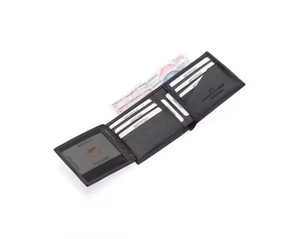Westpolo Genuine Tumbled Leather Handmade Men's Wallet with Large Card Compartment (559C)