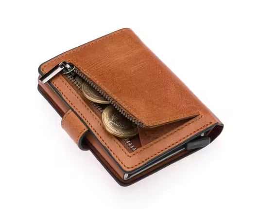 Westpolo Grimm Coin and Card Holder Unisex Crazy Old Genuine Leather Mechanism Card Holder (5580C)