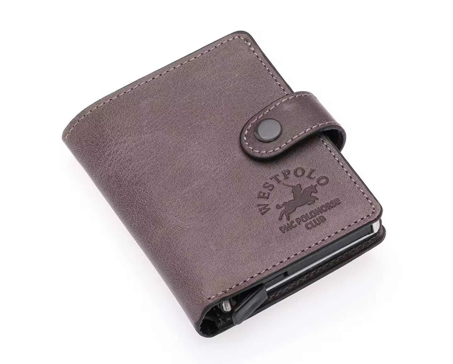 Westpolo Grimm Coin and Card Holder Unisex Crazy Old Genuine Leather Mechanism Card Holder (5580C)