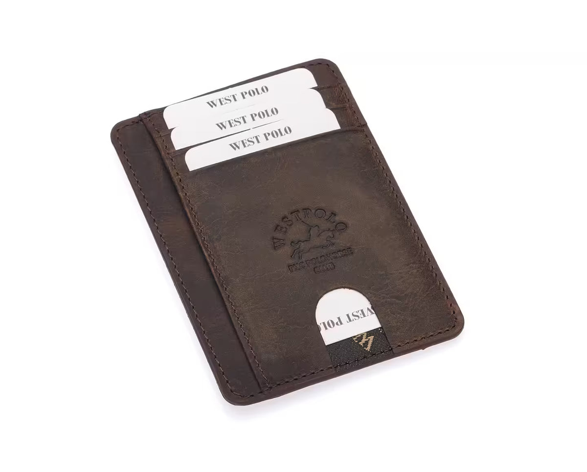 Westpolo Haris Genuine Tumbled Leather Card Holder