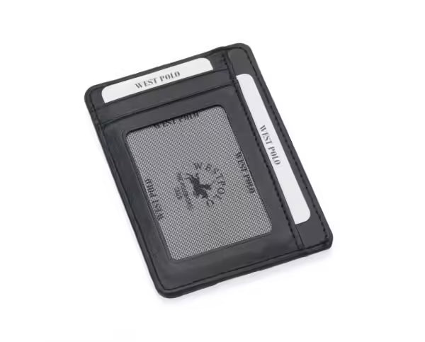 Porte-cartes en cuir foulonné véritable Westpolo Haris