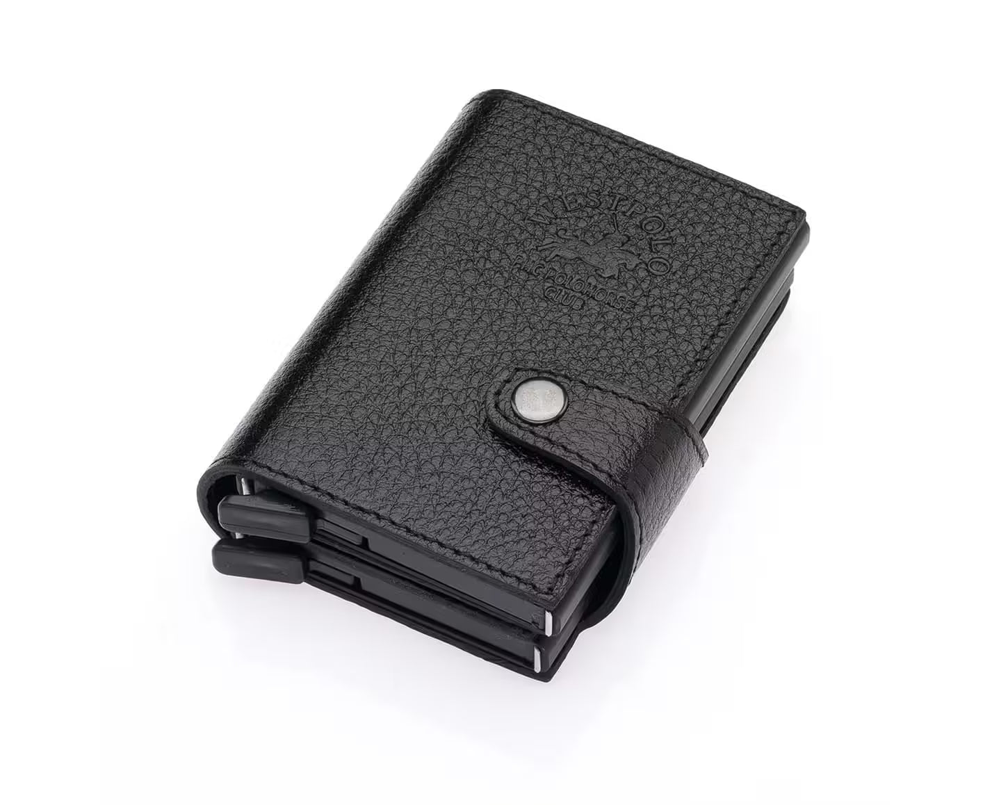 Westpolo Jaden Unisex Tumbled Genuine Leather Mechanism Card Holder (5560)
