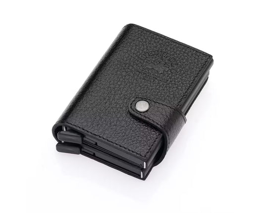 Westpolo Jaden Unisex Tumbled Genuine Leather Mechanism Card Holder (5560)