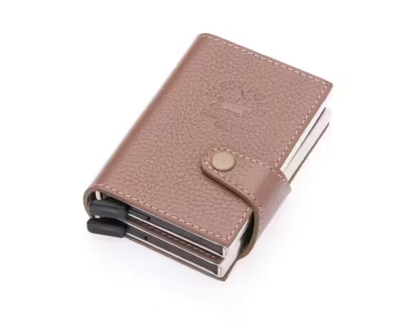 Westpolo Jaden Unisex Tumbled Genuine Leather Mechanism Card Holder (5560)