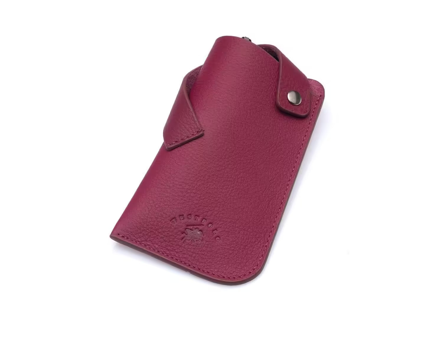 Westpolo Lonex Genuine Leather Glasses Case - Claret Red