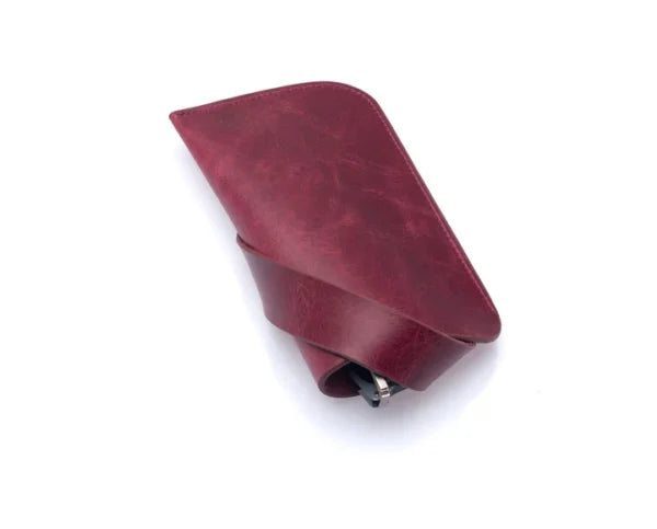 westpolo lonex genuine leather glasses case – claret red gallery img 1