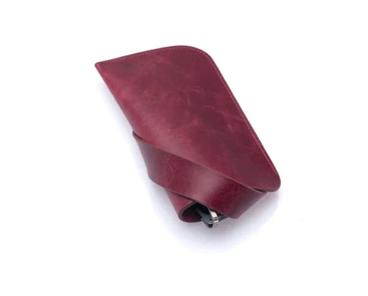 westpolo lonex genuine leather glasses case – claret red gallery img 1