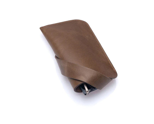 westpolo lonex genuine leather glasses case – khaki gallery img 1