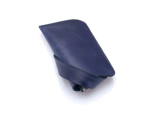 westpolo lonex genuine leather glasses case – navy blue gallery img 2
