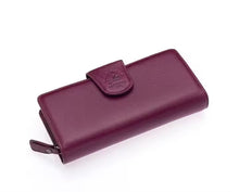 Portefeuille femme Westpolo Maze Genuine à fermeture éclair et aimant, grande capacité de cartes (481) 