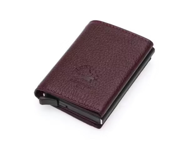 Westpolo Mries Unisex Genuine Guti Leather Mechanism Wallet Card Holder (5540)