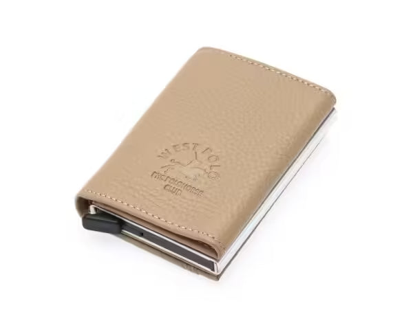 Westpolo Mries Unisex Genuine Guti Leather Mechanism Wallet Card Holder (5540)