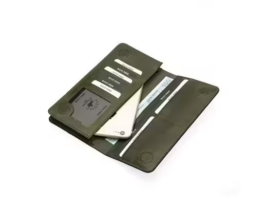 Portefeuille unisexe vintage Westpolo Olympus en cuir véritable grainé avec compartiment pour téléphone (2727C) 