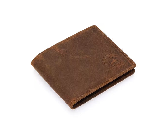 Westpolo Pirus Genuine Tumbled Leather Vintage Wallet Card Holder With Coin Compartment (1625C)