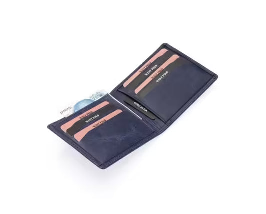 Westpolo Pirus Genuine Tumbled Leather Vintage Wallet Card Holder With Coin Compartment (1625C)