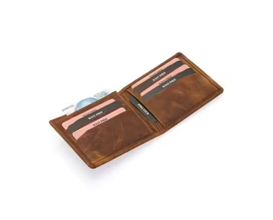 Westpolo Pirus Genuine Tumbled Leather Vintage Wallet Card Holder With Coin Compartment (1625C)