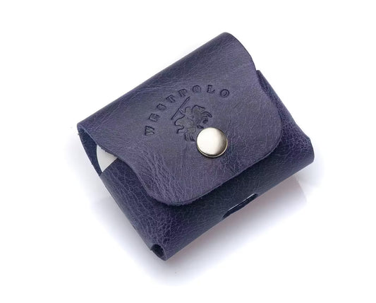 جراب حماية ويستبولو بوين المصنوع من الجلد الطبيعي لسماعات أبل إيربودز برو - أزرق داكن