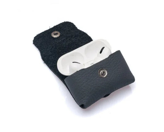 westpolo poine genuine leather apple airpods pro protection case – black gallery img 2