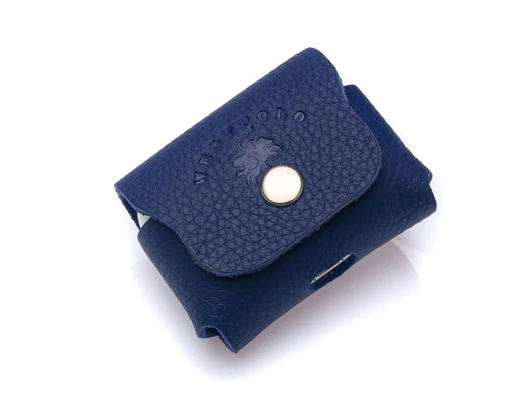 westpolo poine genuine leather apple airpods pro protection case – blue featured img